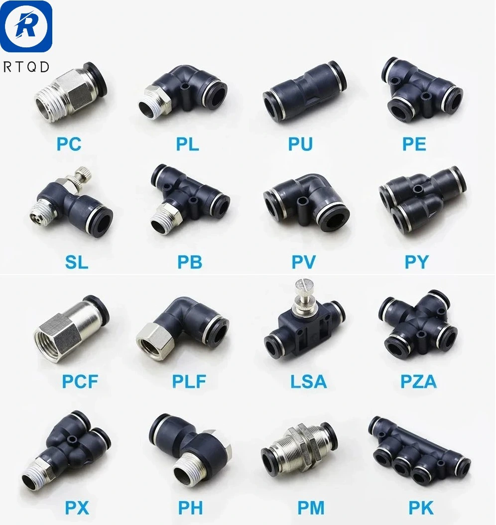 Pneumatic Air Connector Pneumatic Accessories Push-in One Touch Fitting Tube Fitting Pipe Fitting Plastic &amp; Brass Auto Parts Coupling Pl8-M5
