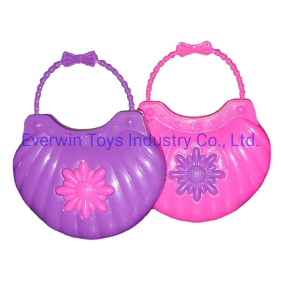 Wholesale Doll Accessory Plastic Handbag with Flower Design