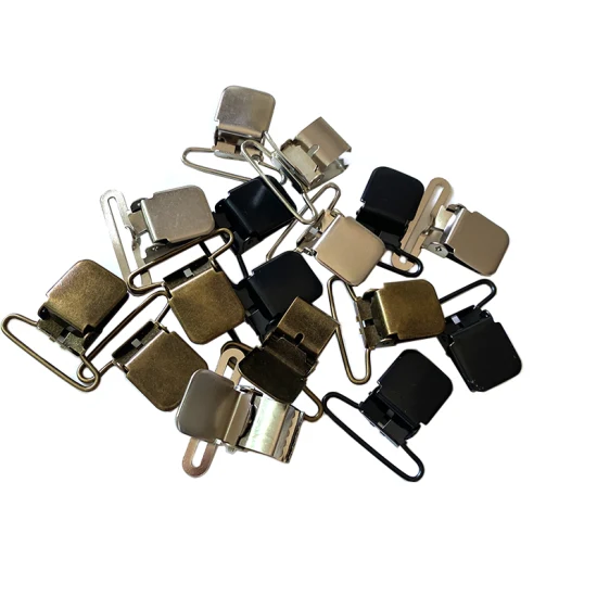 High Quality 25 mm Black Alloy Metal Hardware Suspender Clips Garment Accessories for Straps DIY