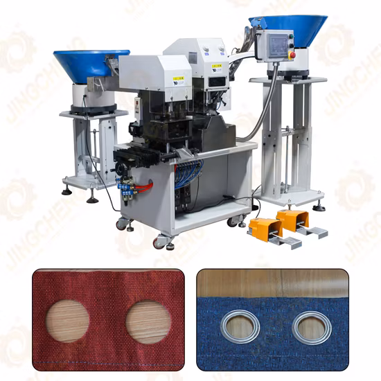 Two Pedal Operated Automatic Curatin Eyelet Grommet Machine Eyelet and Washer in One Move